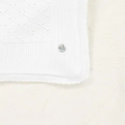 Artesanía Granlei White Knit & Faux Fur Blanket (82cm) Best