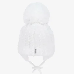 Sätila of Sweden White Laura Knitted Giant Pom-Pom Beanie Discount