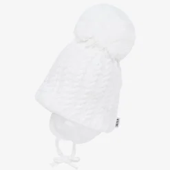 Sätila of Sweden White Laura Knitted Giant Pom-Pom Beanie Discount