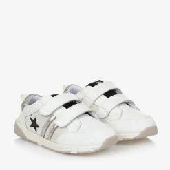 Old Soles White Leather & Mesh Velcro Trainers Discount