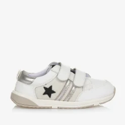 Old Soles White Leather & Mesh Velcro Trainers Discount