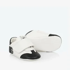 Dolce amp; Gabbana White Leather DG Pre-Walker Trainers Outlet
