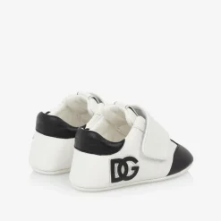 Dolce amp; Gabbana White Leather DG Pre-Walker Trainers Outlet