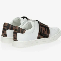 Fendi White Leather FF Trainers Sale
