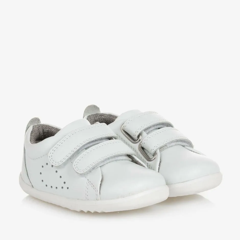 Bobux White Leather First-Walker Baby Trainers New