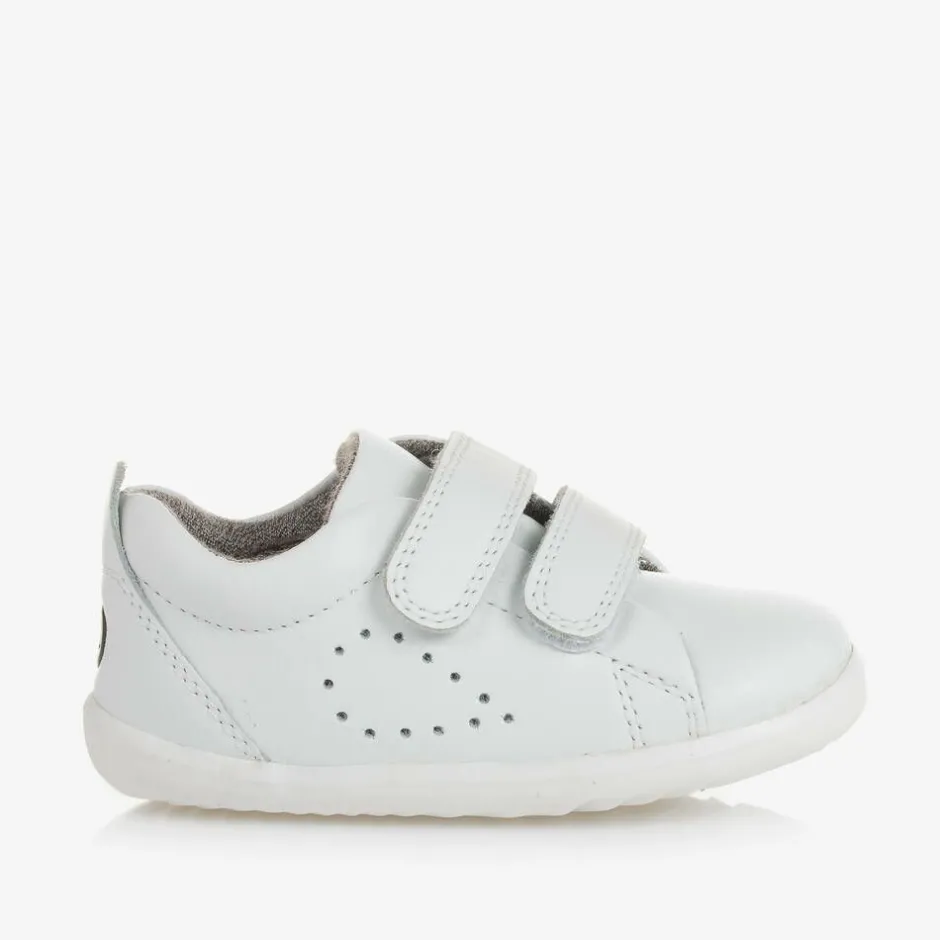 Bobux White Leather First-Walker Baby Trainers New