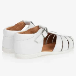 Childrens Classics White Leather Sandals Outlet