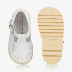 Childrens Classics White Leather T-Bar Shoes Sale