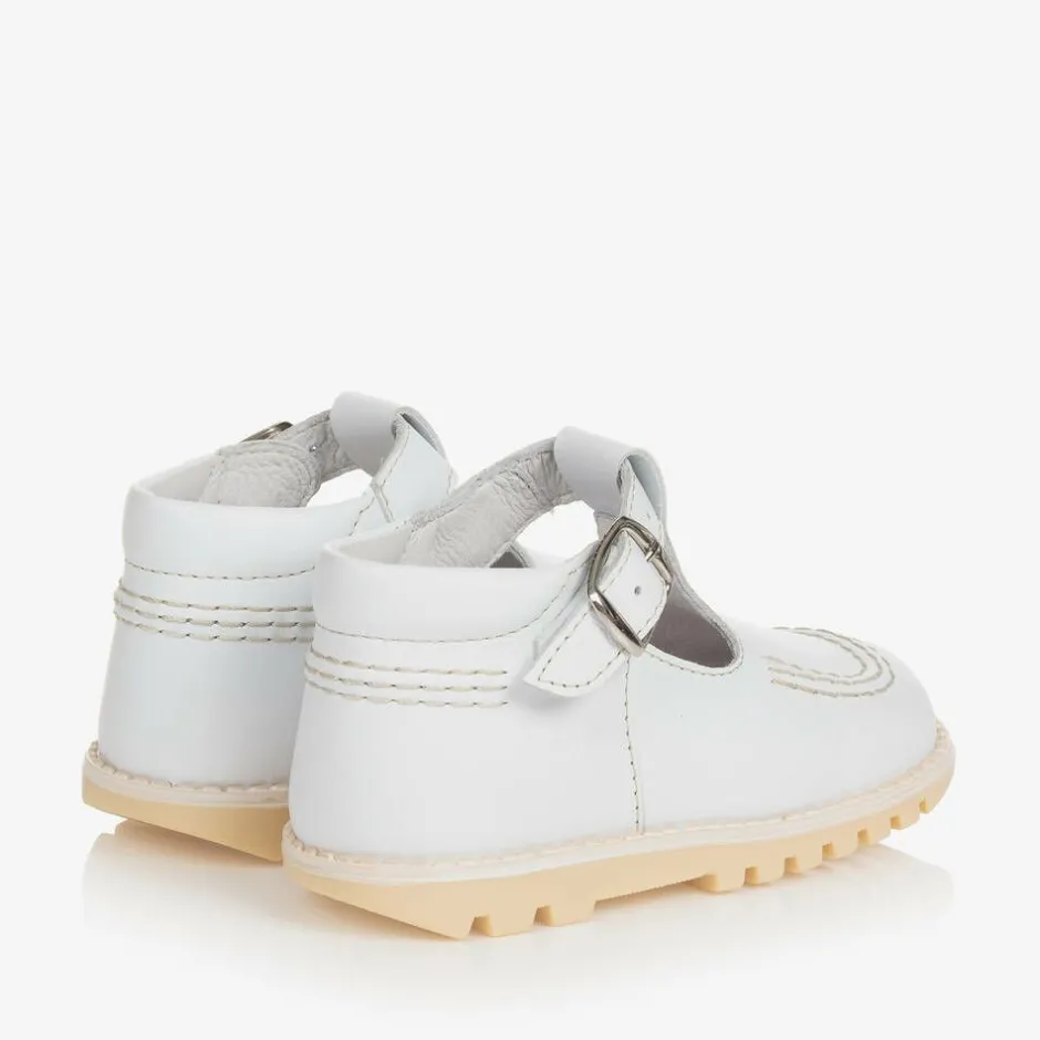 Childrens Classics White Leather T-Bar Shoes Sale