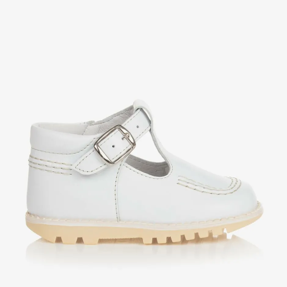 Childrens Classics White Leather T-Bar Shoes Sale
