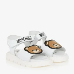 Moschino Kid-Teen White Leather Teddy Bear Baby Sandals Best