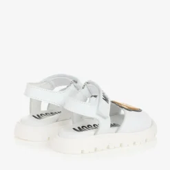Moschino Kid-Teen White Leather Teddy Bear Baby Sandals Best