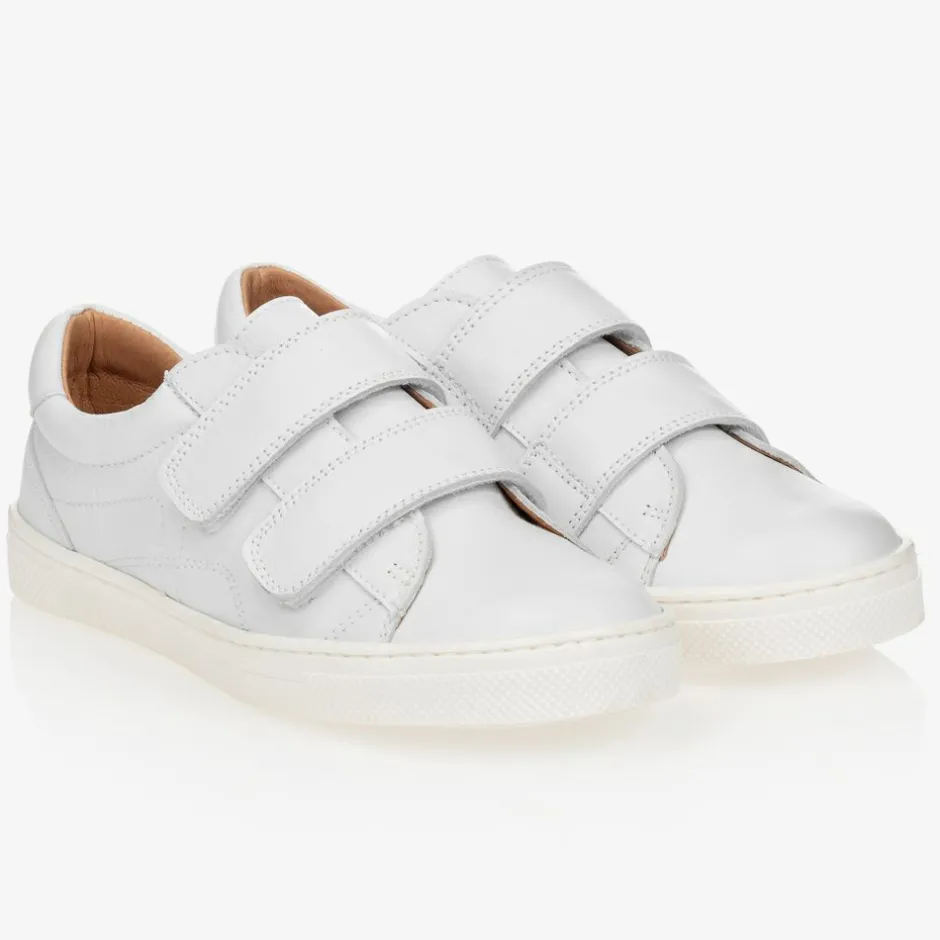 Childrens Classics White Leather Trainers Hot
