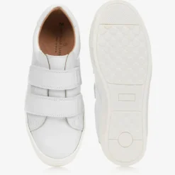 Childrens Classics White Leather Trainers Hot