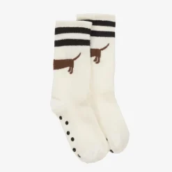 Mini Rodini White Organic Cotton Anti-Slip Socks New