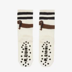 Mini Rodini White Organic Cotton Anti-Slip Socks New