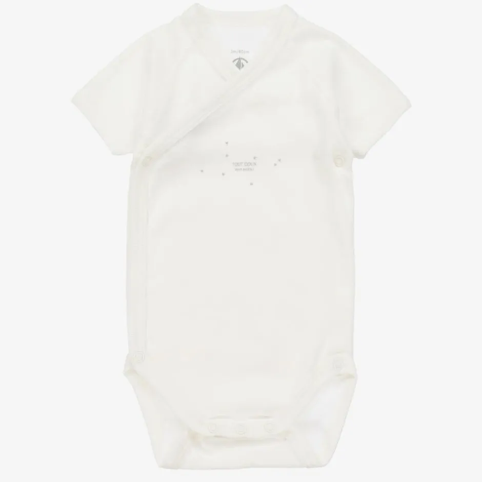 Petit Bateau White Organic Cotton Bodyvests (5 Pack) Outlet