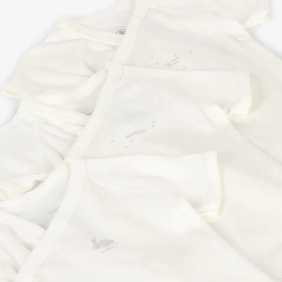 Petit Bateau White Organic Cotton Bodyvests (5 Pack) Outlet