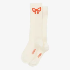 Mini Rodini White Organic Cotton Bow Socks