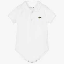 Lacoste White Organic Cotton Polo Bodysuit Online