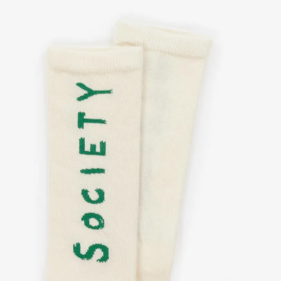 Mini Rodini White Organic Cotton Society Socks New