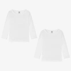 Petit Bateau White Organic Cotton Vests (2 pack) Discount