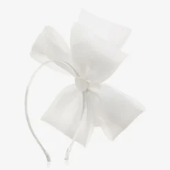 Sienna Likes To Party White Organza Bow Hairband New