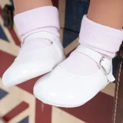 Early Days White Patent Pre-Walker Shoes Sale