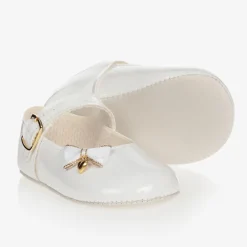 Early Days White Patent Pre-Walker Shoes Hot