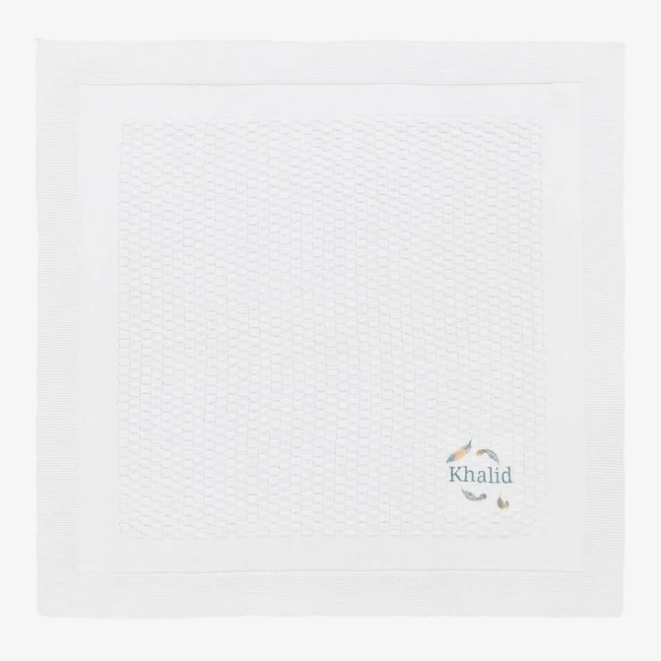Paint My Dreams White Personalised Cotton Blanket (88cm) New