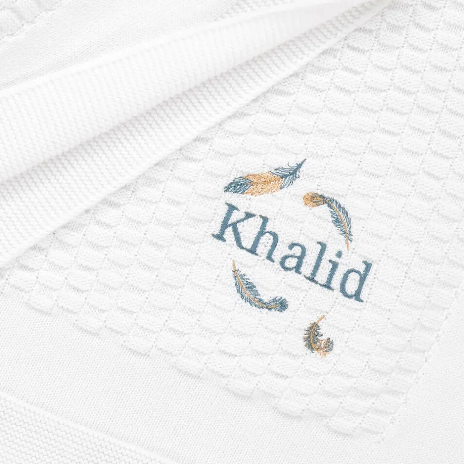 Paint My Dreams White Personalised Cotton Blanket (88cm) New