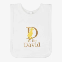 Paint My Dreams White Personalised 'D' Initial Bib Outlet