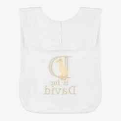 Paint My Dreams White Personalised 'D' Initial Bib Outlet