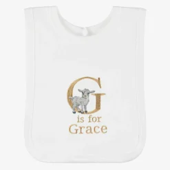 Paint My Dreams White Personalised 'G' Initial Bib Best