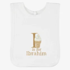 Paint My Dreams White Personalised 'I' Initial Bib Sale