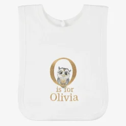 Paint My Dreams White Personalised 'O' Initial Bib New