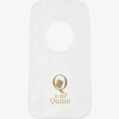 Paint My Dreams White Personalised 'Q' Initial Bib
