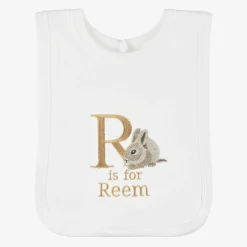 Paint My Dreams White Personalised 'R' Initial Bib Hot