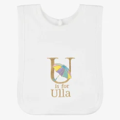 Paint My Dreams White Personalised 'U' Initial Bib Outlet