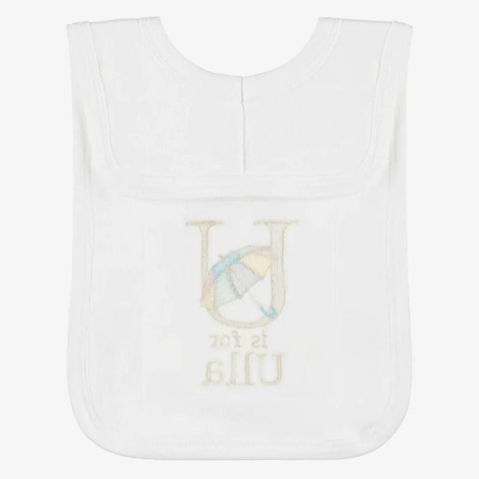 Paint My Dreams White Personalised 'U' Initial Bib Outlet