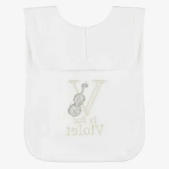 Paint My Dreams White Personalised 'V' Initial Bib