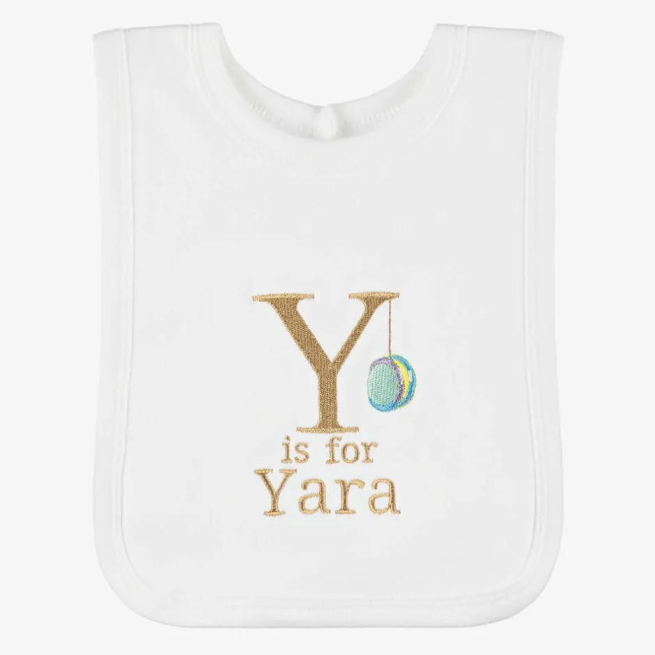 Paint My Dreams White Personalised 'Y' Initial Bib Hot