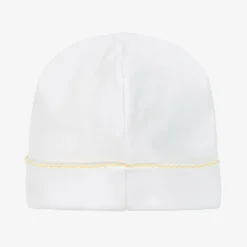 Kissy Kissy White Pima Cotton Bee Hive Baby Hat Best