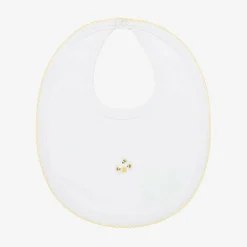 Kissy Kissy White Pima Cotton Bee Hive Bib Discount