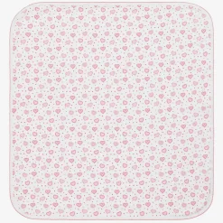 Kissy Kissy White Pima Cotton Heartfelt Hearts Blanket (73cm)