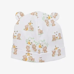 Kissy Kissy White Pima Cotton Honey Bear Cubs Hat Online