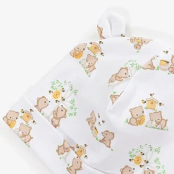 Kissy Kissy White Pima Cotton Honey Bear Cubs Hat Online