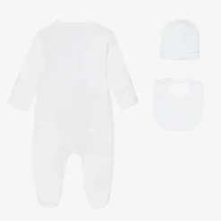 Kissy Kissy White Pima Giraffe Glee Babygrow Set