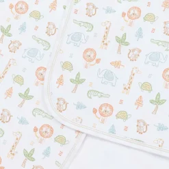 Kissy Kissy White Pima Jungle Adventure Blanket (72cm) New