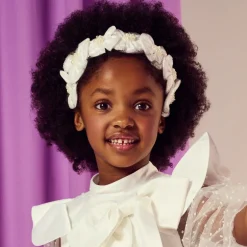 Sienna Likes To Party White Satin Flower Hairband Outlet